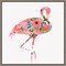 Summer Glow (Pink Flamingo) by Eva Watts 16-in. W x 16-in. H. Canvas Wall Art Print Framed in Grey